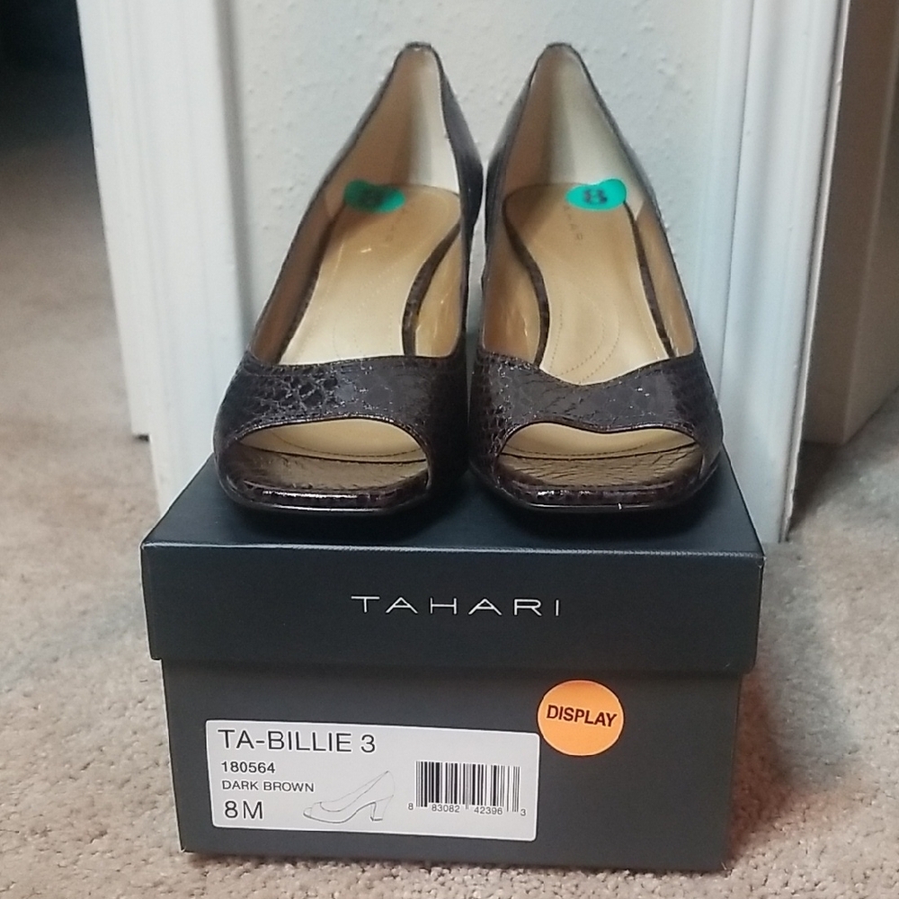 Tahari Women's Dark Brown Peep Toe Shoes